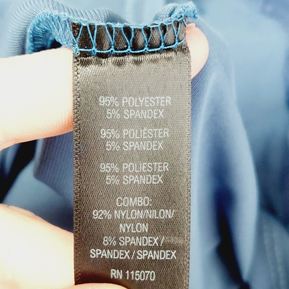 Nina Leonard Illusion High-Low Long Sleeve Crewneck Swing Dress P3537 - Picture 8 of 9